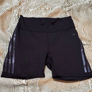 adidas Black Bike Shorts with Gray Stripes